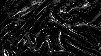 black liquid background texture. 3D illustration.