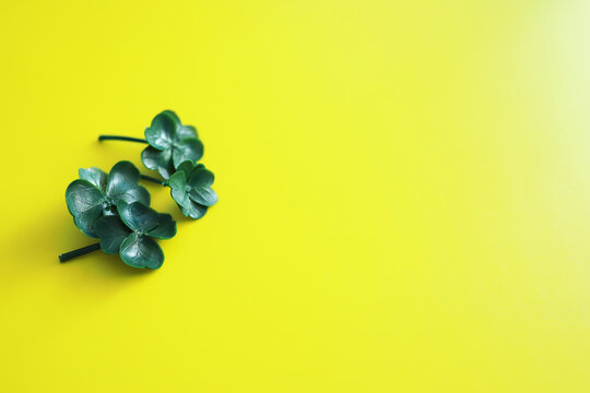 St. patrick's day background. Religious Christian Irish celebration. Four-leaf clover symbol of good luck.