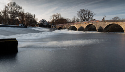 Relaxing at burgauer dam in jena with longexposure at a sunny day in winter 2021