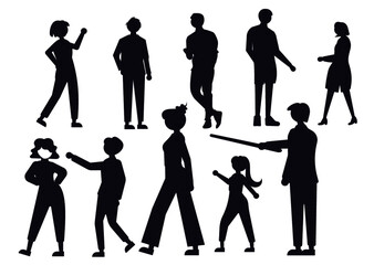 male and female anonymous person silhouettes Vector.People silhouettes Portraits illustration