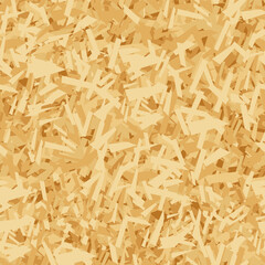 Vector seamless pattern of OSB boards from wood chips. Realistic oriented strand board (OSB) texture background. Vector illustration sheet of plywood with sawdust. Building and construction material.