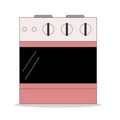 Electric kitchen stove. Isolated vector image on white background. Flat style.