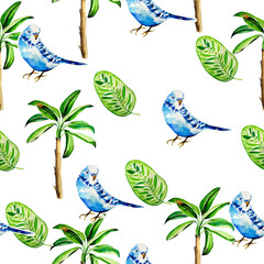 Watercolor painting of tropical art illustration