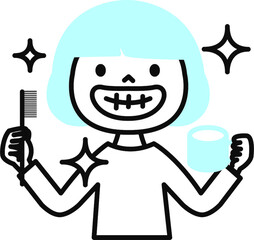 キレイに磨いた歯の子供