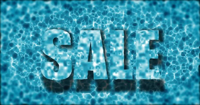 Summer sale background animation, discount banner, sales season. The inscription under the water. 4k animation
