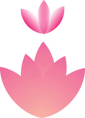 Abstract pink lotus flower set of 2