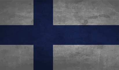 Finland grunge, old, scratched style flag