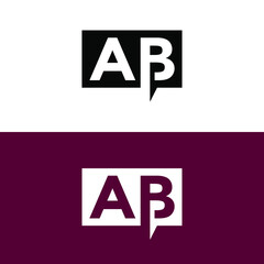 letter AB. vector logo monogram alphabet minimalist design