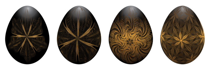 Isolated easter egg on a white background set