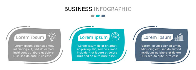 Business infographic Vector with 3 steps. Used for information,marketing,label,brochure,sign,outline, agenda,process,design,project,strategy,brainstorm,creative,growth,abstract,stairs,idea,text,work.