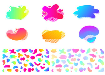 Set of abstract modern graphic elements. Dynamic color shapes. Abstract gradient graphic elements