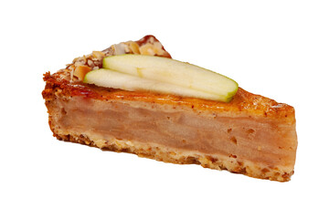 Swiss Apple Pie isolated on a white background