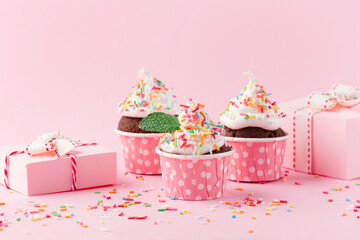 Festive holiday chocolate cupcakes for Birthday, Woman or Mothers Day.