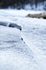 Close up of cracked ice © Matej