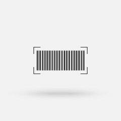 Modern simple flat barcode sign. Industrial QR code and scan barcode label. Marketing, internet concept. Flat black  illustration on a white background. EPS 10