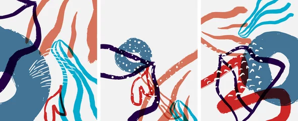 Abstrakte Hintergründe für soziale Medien. Abstrakte handgezeichnete Kritzeleien. Vektorillustration für Abdeckungen, Fahnen, Flieger © antishock