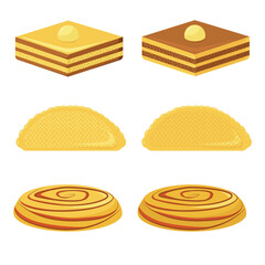 vector set of novruz traditional bakery, baklava