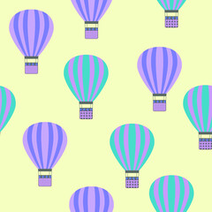 hot air balloon pattern vector. flat image of a pattern with bright air transport.