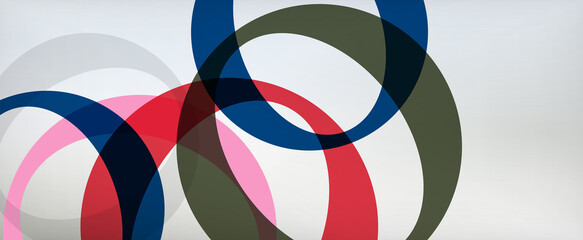 Obraz premium Ring geometric shapes, o letter repetition wallpaper. Abstract background for business or technology presentations, internet posters or web brochure covers