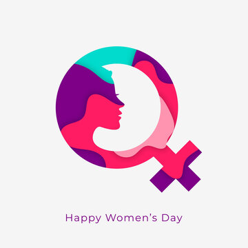 happy womens day concept design with female symbol