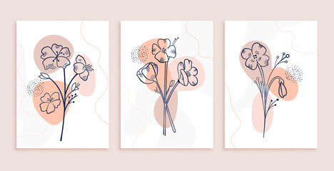 nice leaves and flowers background minimal design