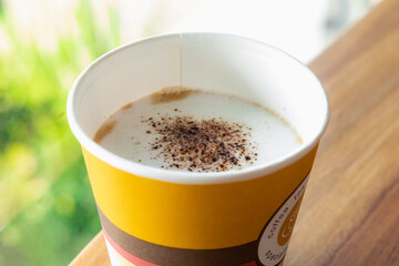 Morning cappuccino at favorite cafe