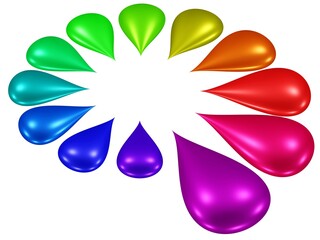 Kreis aus bunten Farbtropfen