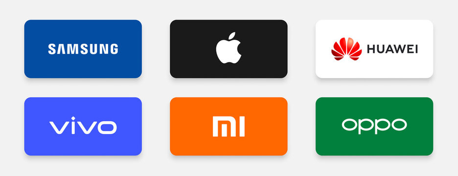 largest smartphone manufacturing companies logos including samsung apple xiaomi and more