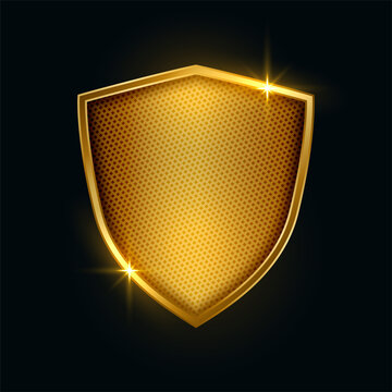 premium golden metallic security shield badge design