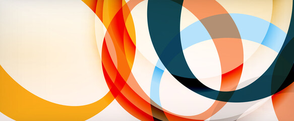 Obraz premium Ring geometric shapes, o letter repetition wallpaper. Abstract background for business or technology presentations, internet posters or web brochure covers