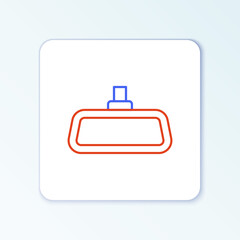 Fototapeta premium Line Car mirror icon isolated on white background. Colorful outline concept. Vector.