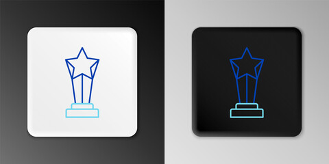 Line Award cup icon isolated on grey background. Winner trophy symbol. Championship or competition trophy. Sports achievement sign. Colorful outline concept. Vector.