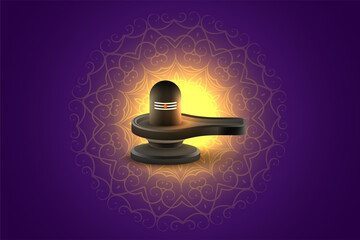 divine maha shivratri festival greeting with shivling