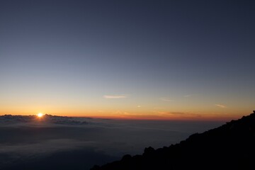 Sunrise at the top of Mt. Fuji