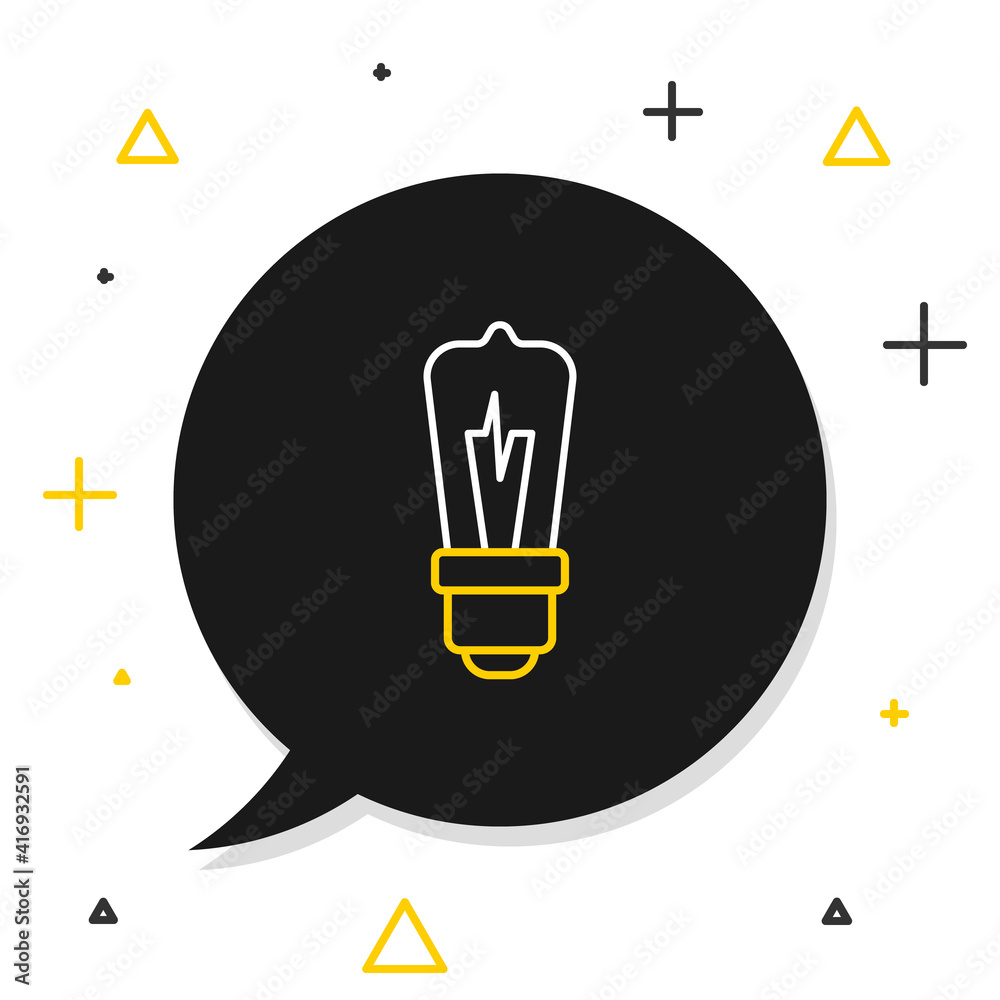 Wall mural line light bulb with concept of idea icon isolated on white background. energy and idea symbol. insp