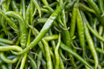 green chilly, pepper, oriental spice, hot in the market