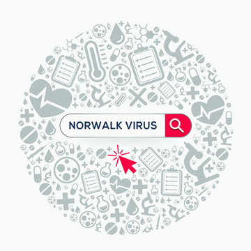 (Norwalk Virus) disease written in search bar, Vector illustration