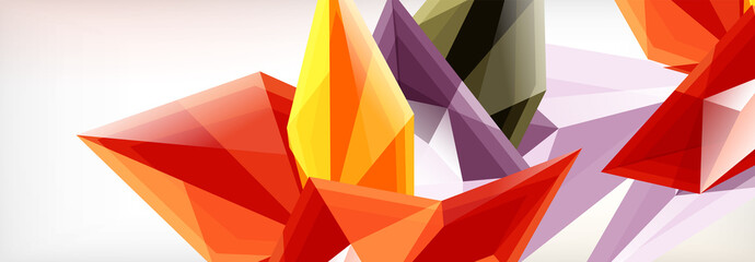 Vector 3d triangles and pyramids abstract background for business or technology presentations, internet posters or web brochure covers