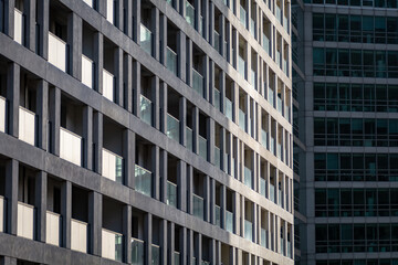 Fototapeta premium The Vienna International Center is a Complex with skyscrapers - corporate and residential buildings - next to the Danube River. It is one of the main business hubs in Vienna