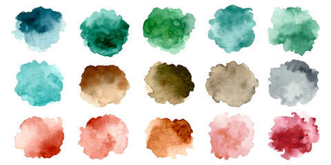 Collection of watercolor stain background