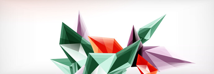 Vector 3d triangles and pyramids abstract background for business or technology presentations, internet posters or web brochure covers