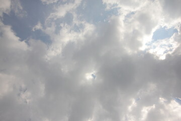 Bottom view of white sky in the afternoon
