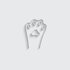 paper paw cat icon dog footprint sign free hand drawn
