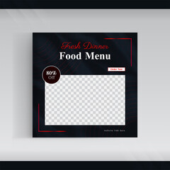 Food social media promotion banner post design