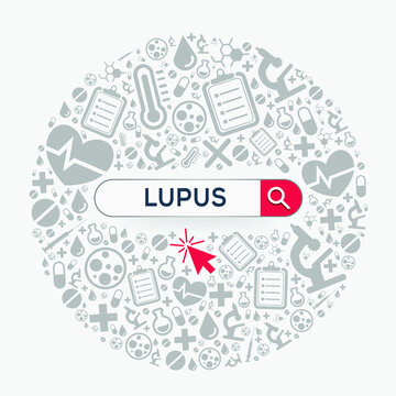 (Lupus) disease written in search bar, Vector illustration