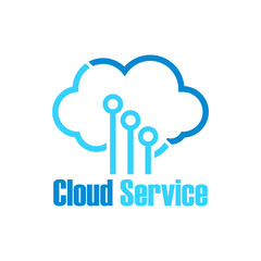 cloud storage service logo isolated on white background. vector illustration