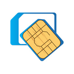 sim card chip card isolated on white background. vector illustration