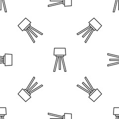 Grey line Floor lamp icon isolated seamless pattern on white background. Vector.