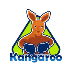 kangaroo logo isolated on white background. vector illustration