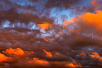 Fototapeta na wymiar Red Dramatic Clouds Background